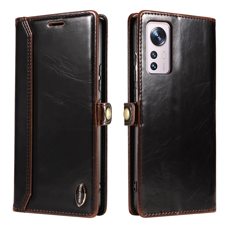 For Xiaomi 12 GQUTROBE RFID Blocking Oil Wax Leather Phone Case