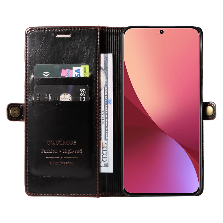 For Xiaomi 12 GQUTROBE RFID Blocking Oil Wax Leather Phone Case