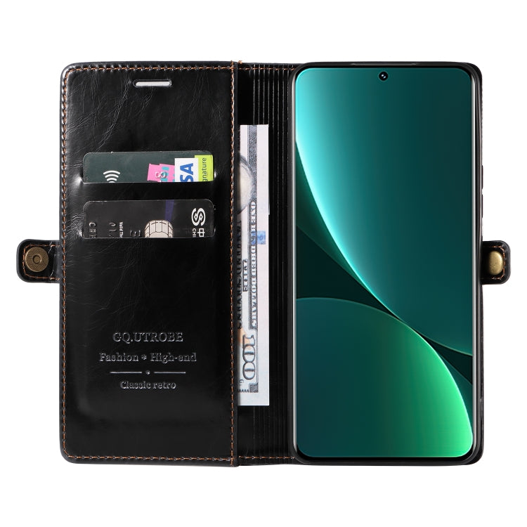 For Xiaomi 12 Pro GQUTROBE RFID Blocking Oil Wax Leather Phone Case