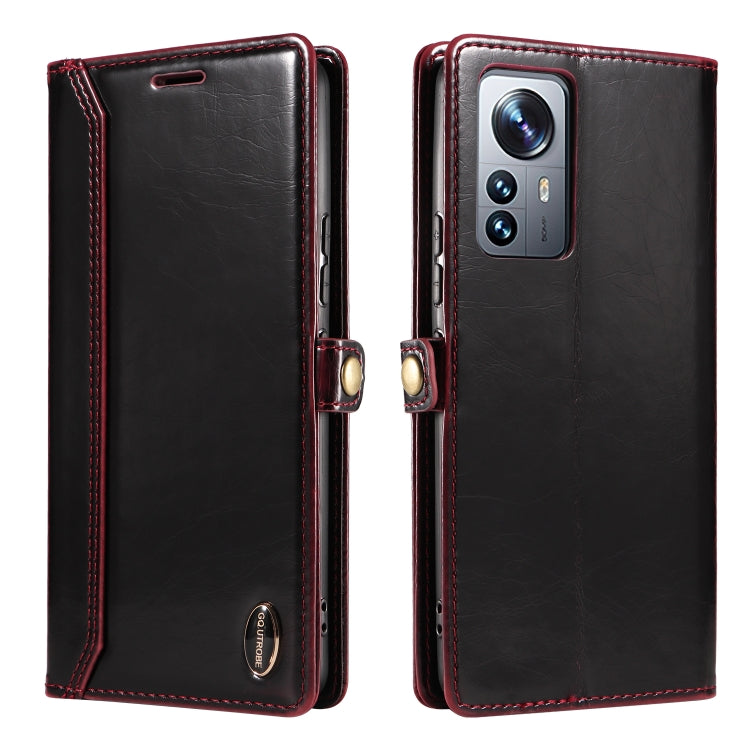 For Xiaomi 12 Pro GQUTROBE RFID Blocking Oil Wax Leather Phone Case