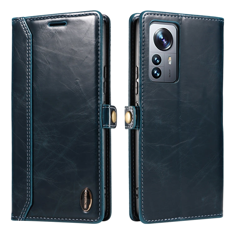For Xiaomi 12 Pro GQUTROBE RFID Blocking Oil Wax Leather Phone Case
