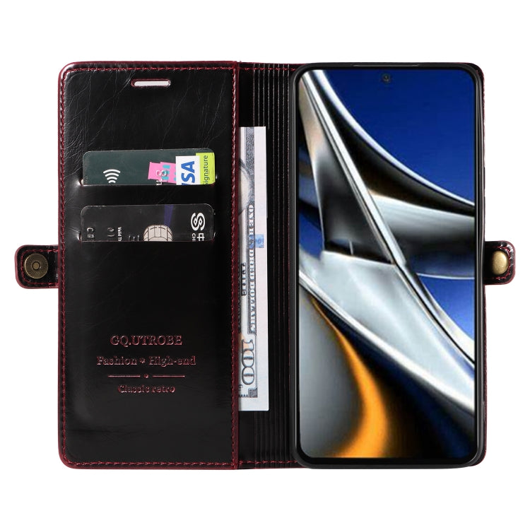 For Xiaomi Poco X4 Pro 5G GQUTROBE RFID Blocking Oil Wax Leather Phone Case