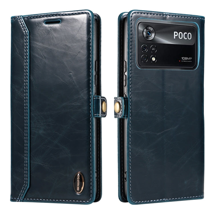 For Xiaomi Poco X4 Pro 5G GQUTROBE RFID Blocking Oil Wax Leather Phone Case