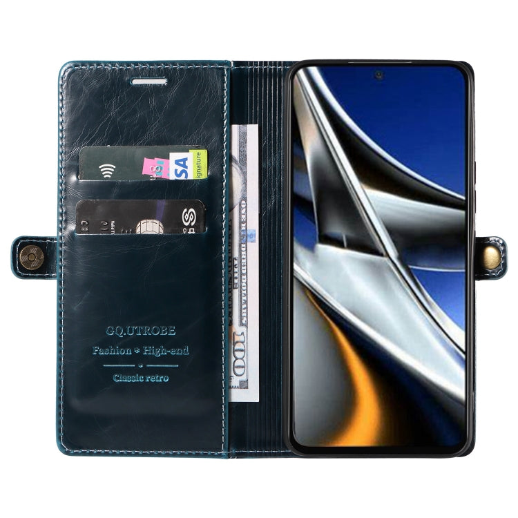 For Xiaomi Poco X4 Pro 5G GQUTROBE RFID Blocking Oil Wax Leather Phone Case