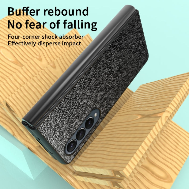 For Samsung Galaxy Z Fold4 Skin Leather Folded Phone Case