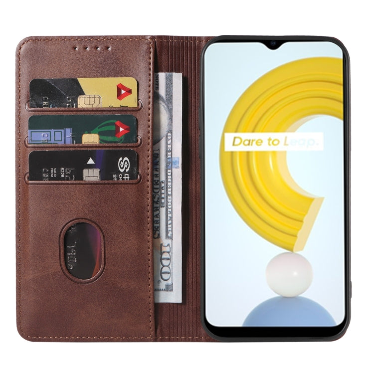 For Realme C21Y Magnetic Closure Leather Phone Case