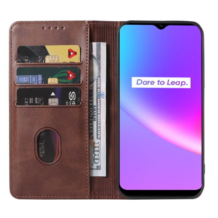 For Realme C25 Magnetic Closure Leather Phone Case