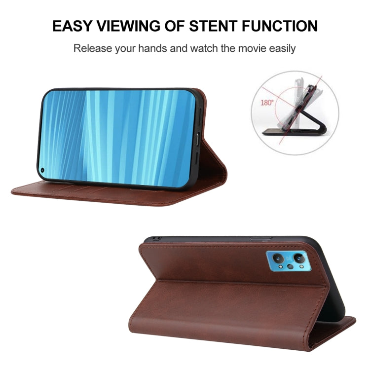 For Realme GT2 Magnetic Closure Leather Phone Case