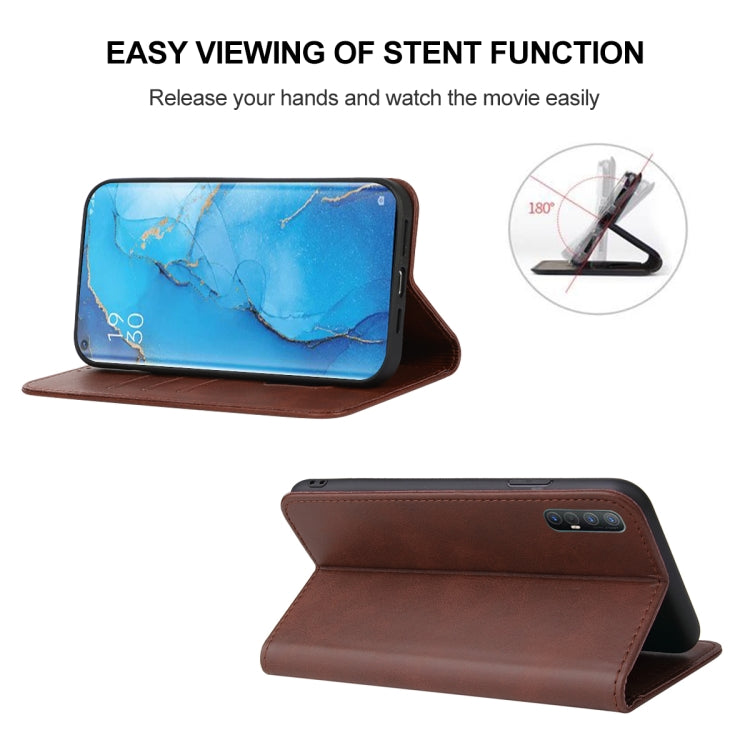For OPPO Reno3 Magnetic Closure Leather Phone Case