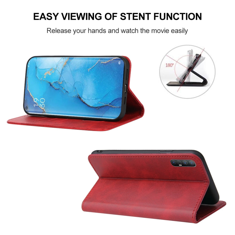 For OPPO Reno3 Magnetic Closure Leather Phone Case