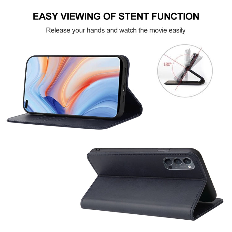 For OPPO Reno4 5G Magnetic Closure Leather Phone Case