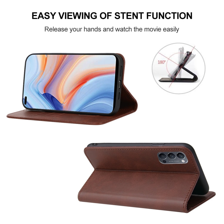 For OPPO Reno4 5G Magnetic Closure Leather Phone Case