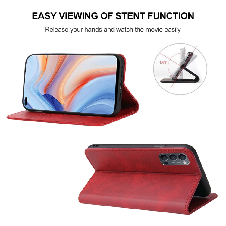 For OPPO Reno4 5G Magnetic Closure Leather Phone Case