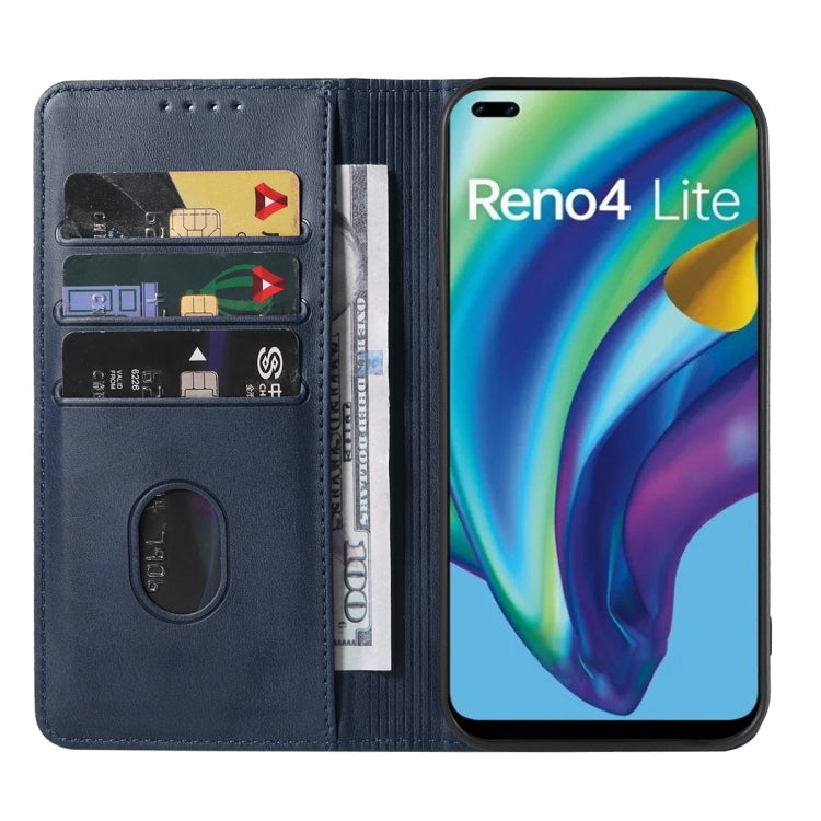 For OPPO Reno4 Lite Magnetic Closure Leather Phone Case
