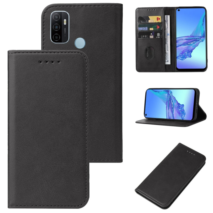 For OPPO A32 Magnetic Closure Leather Phone Case