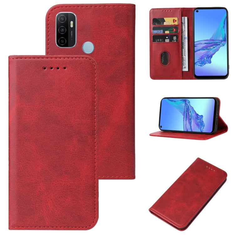 For OPPO A32 Magnetic Closure Leather Phone Case
