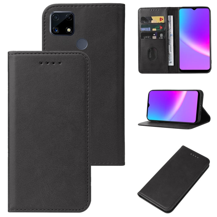For Realme C25s Magnetic Closure Leather Phone Case