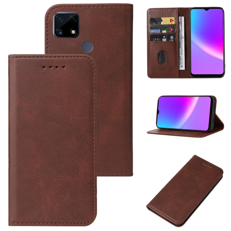 For Realme C25s Magnetic Closure Leather Phone Case