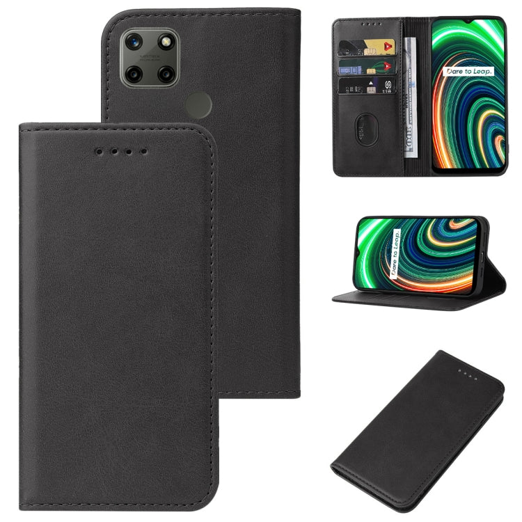 For Realme C25Y Magnetic Closure Leather Phone Case