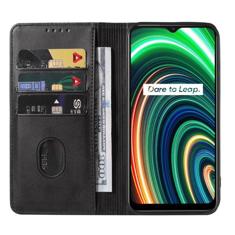 For Realme C25Y Magnetic Closure Leather Phone Case
