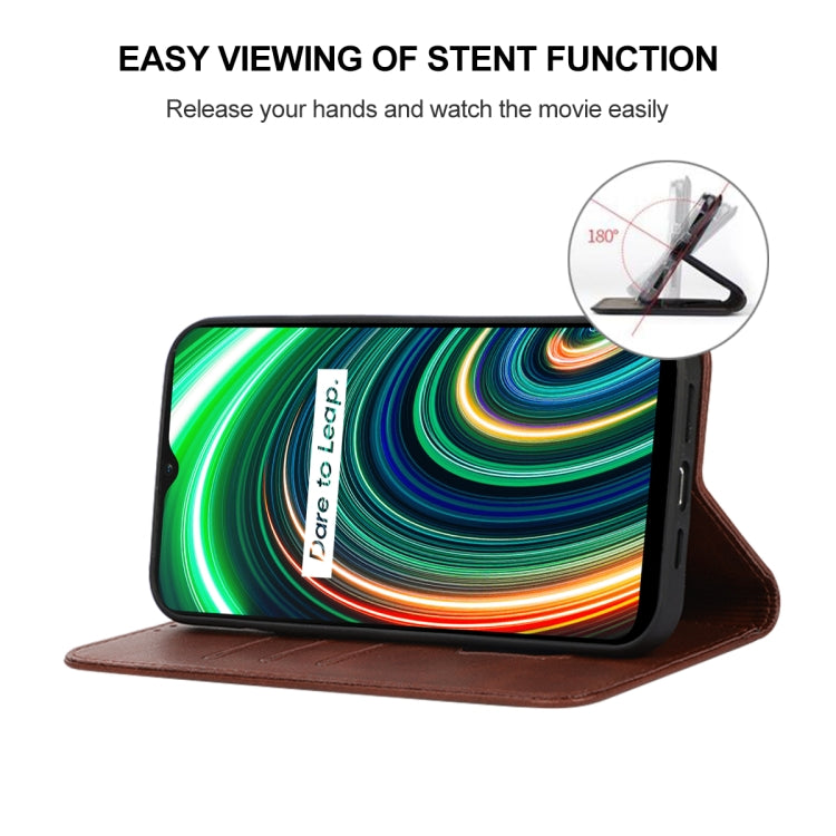 For Realme C25Y Magnetic Closure Leather Phone Case