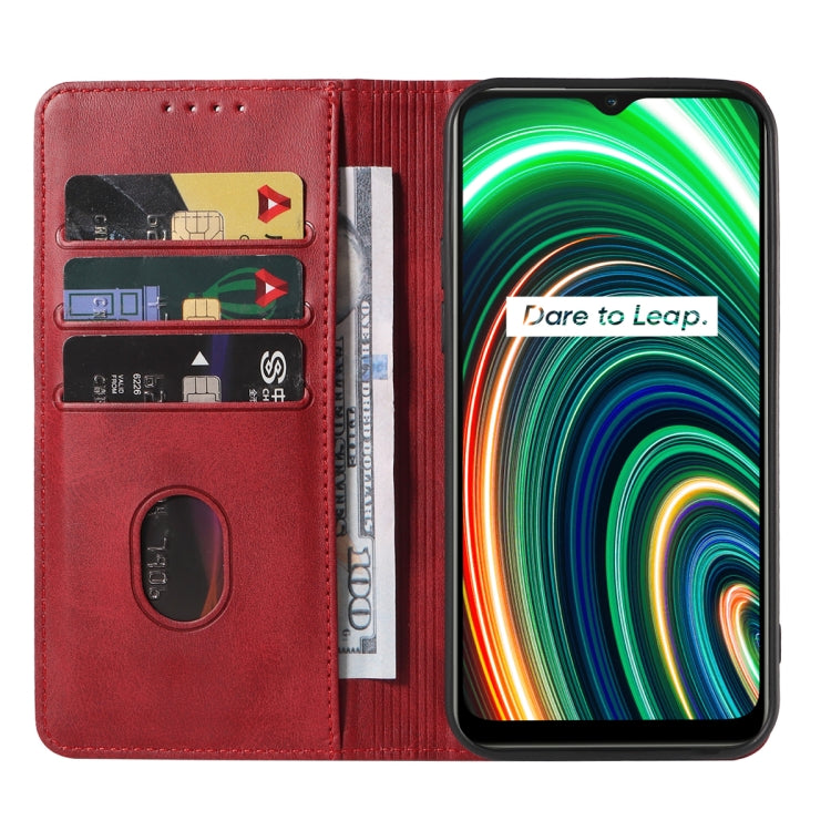 For Realme C25Y Magnetic Closure Leather Phone Case