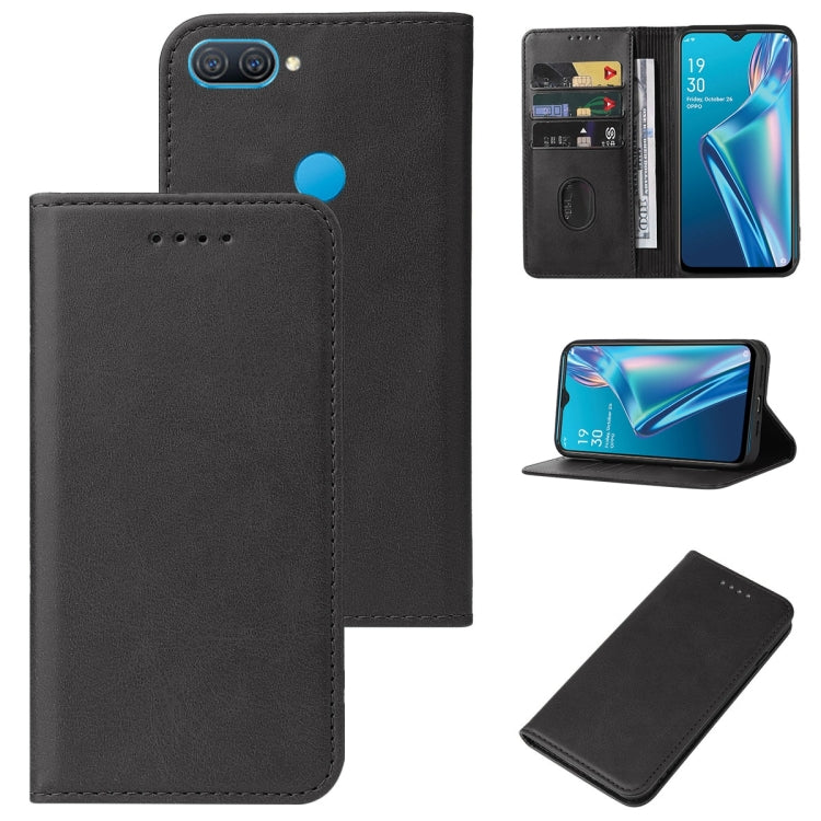 For OPPO A12 Magnetic Closure Leather Phone Case