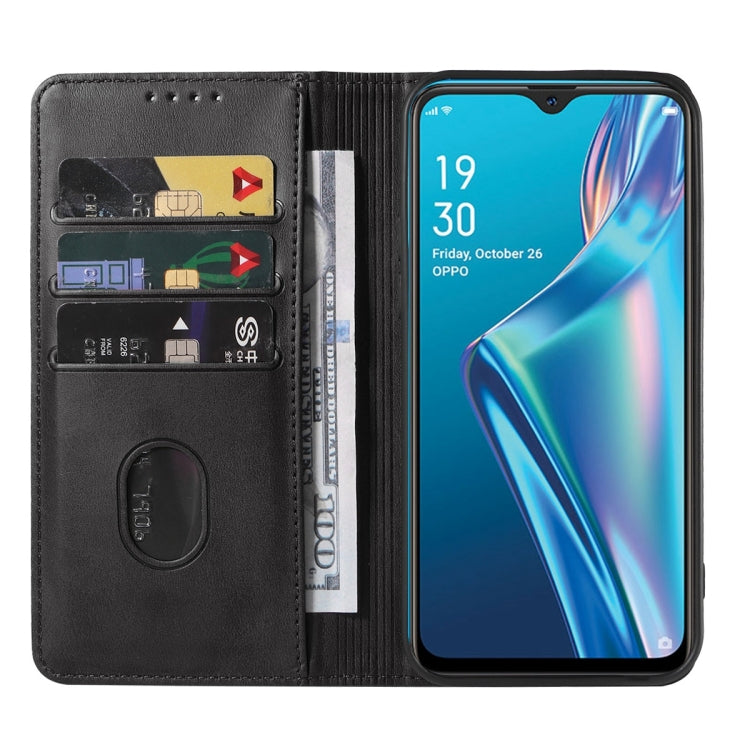 For OPPO A12 Magnetic Closure Leather Phone Case