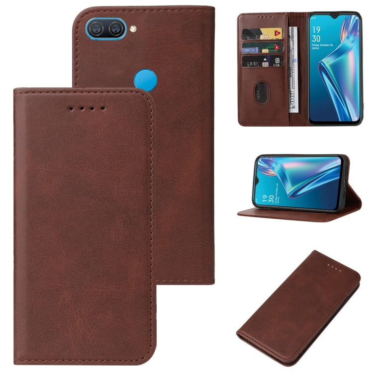 For OPPO A12 Magnetic Closure Leather Phone Case