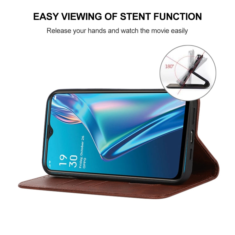 For OPPO A12 Magnetic Closure Leather Phone Case