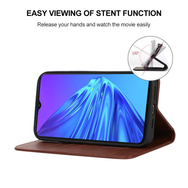 For Realme 5 / 5i / 5s / 6i / Narzo 20A Magnetic Closure Leather Phone Case