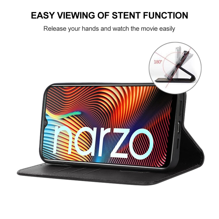 For Realme Narzo 20 Magnetic Closure Leather Phone Case