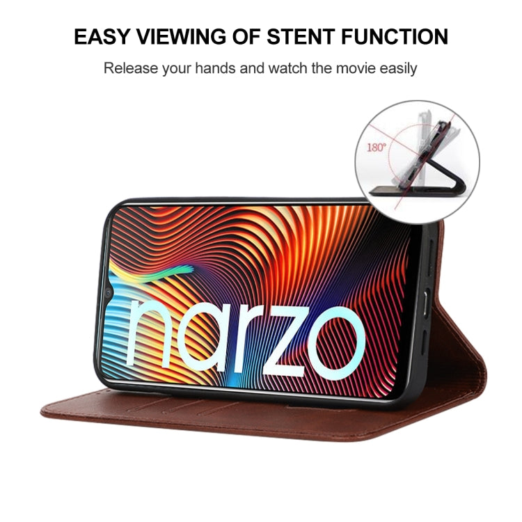 For Realme Narzo 20 Magnetic Closure Leather Phone Case