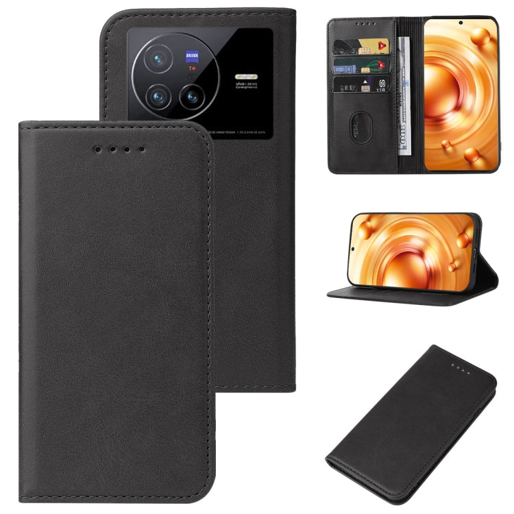 For vivo X80 Magnetic Closure Leather Phone Case