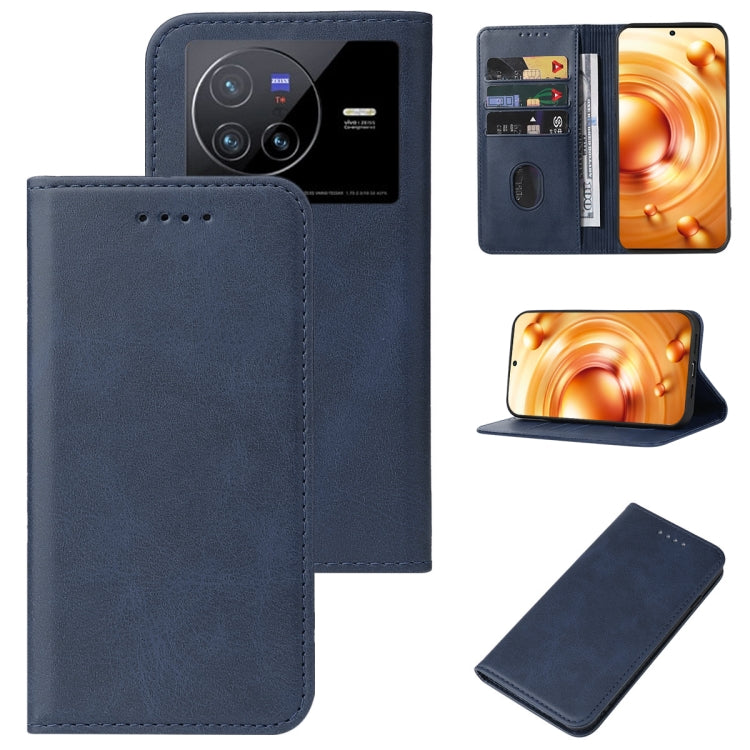 For vivo X80 Magnetic Closure Leather Phone Case