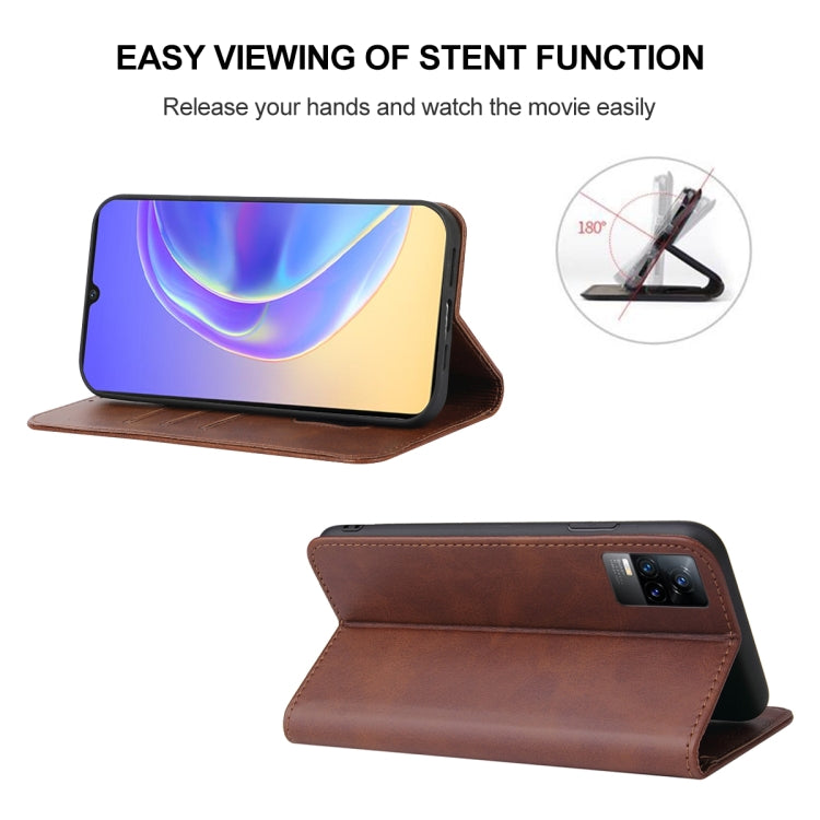 For vivo V21e 4G / Y73 2021 Magnetic Closure Leather Phone Case