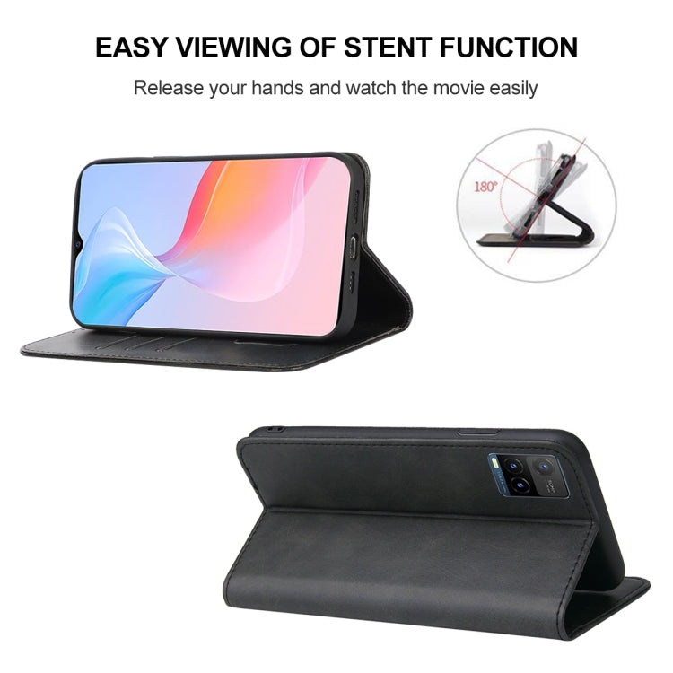 For vivo Y21s Magnetic Closure Leather Phone Case