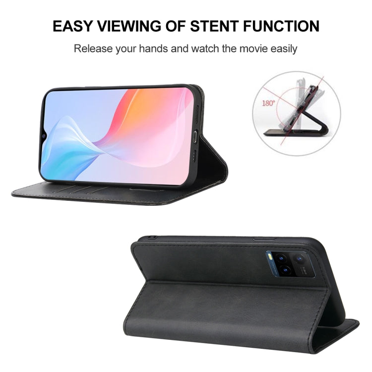 For vivo Y21t Magnetic Closure Leather Phone Case