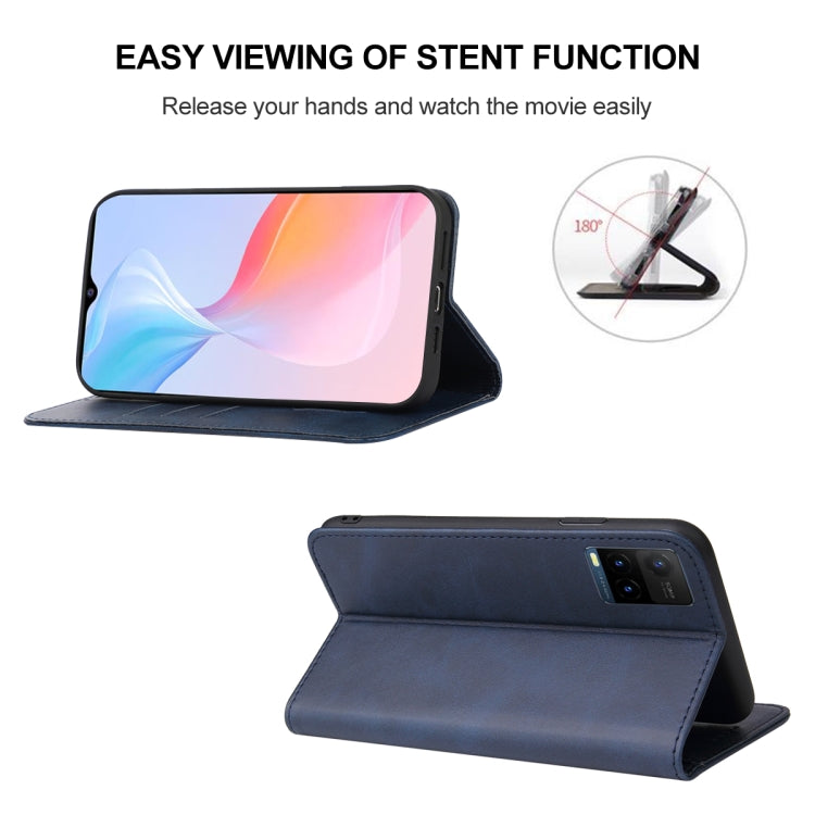 For vivo Y21t Magnetic Closure Leather Phone Case