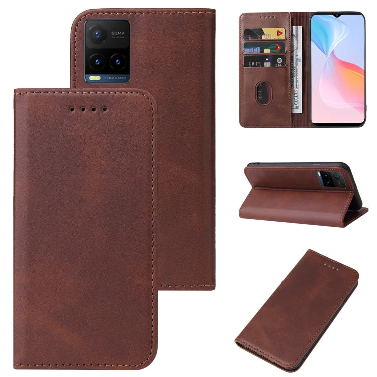For vivo Y21t Magnetic Closure Leather Phone Case