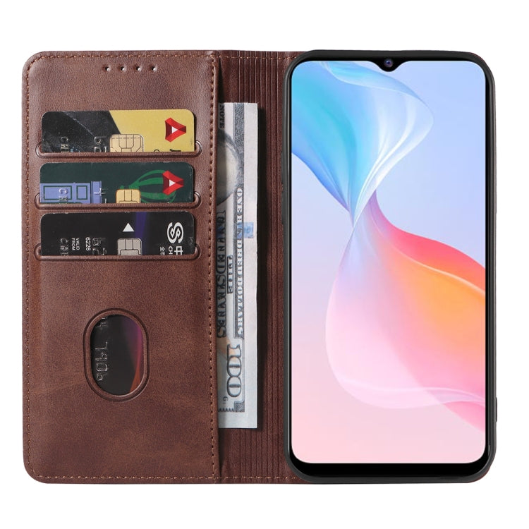 For vivo Y21t Magnetic Closure Leather Phone Case