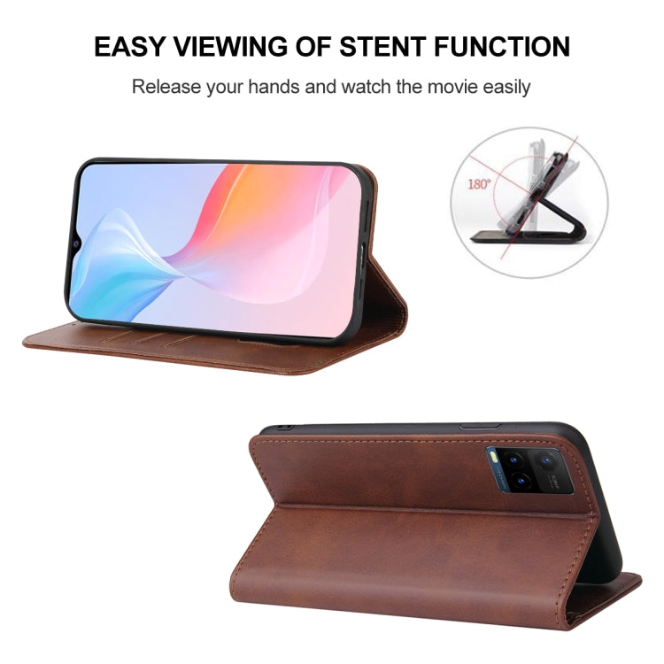 For vivo Y21t Magnetic Closure Leather Phone Case