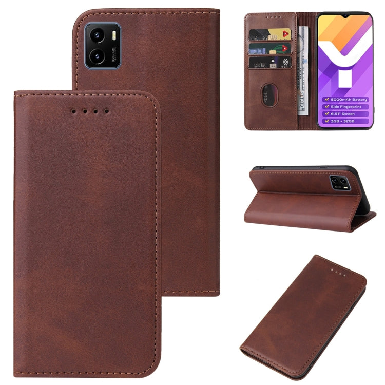 For vivo Y15s Magnetic Closure Leather Phone Case