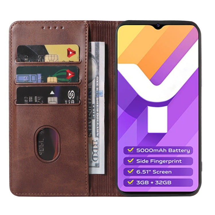 For vivo Y15s Magnetic Closure Leather Phone Case