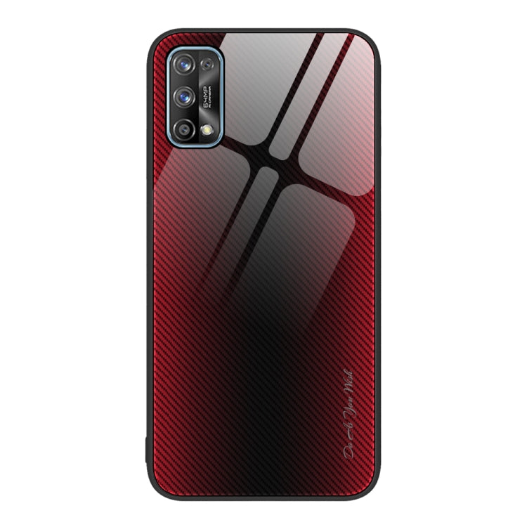 For Realme 7 Texture Gradient Glass TPU Phone Case