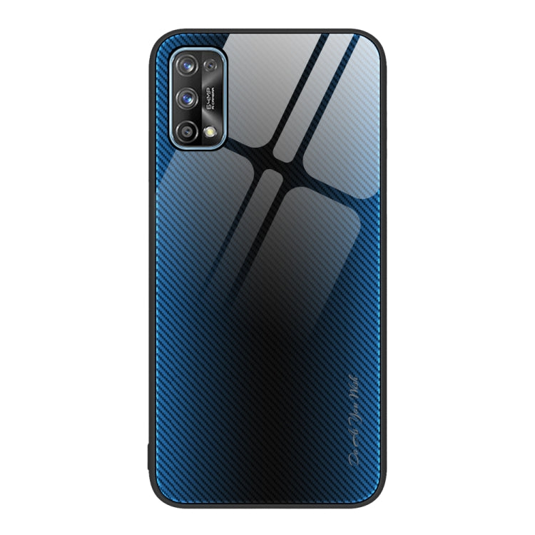 For Realme 7 Texture Gradient Glass TPU Phone Case