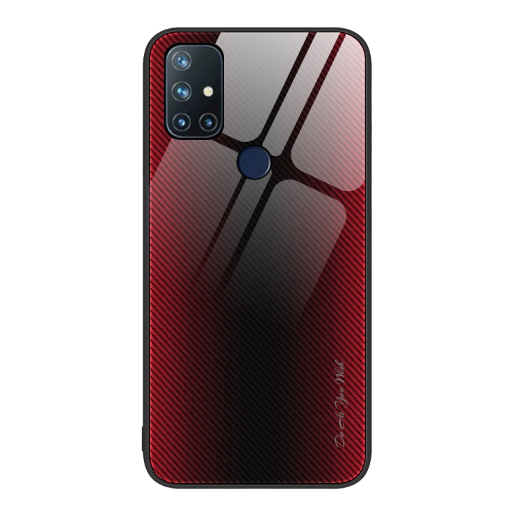 For OnePlus Nord N10 5G Texture Gradient Glass TPU Phone Case