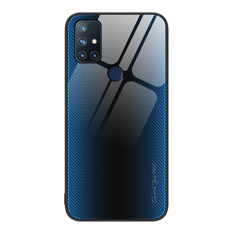 For OnePlus Nord N10 5G Texture Gradient Glass TPU Phone Case