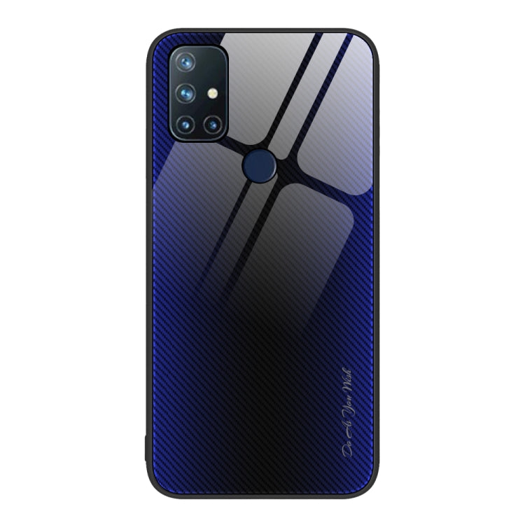 For OnePlus Nord N10 5G Texture Gradient Glass TPU Phone Case