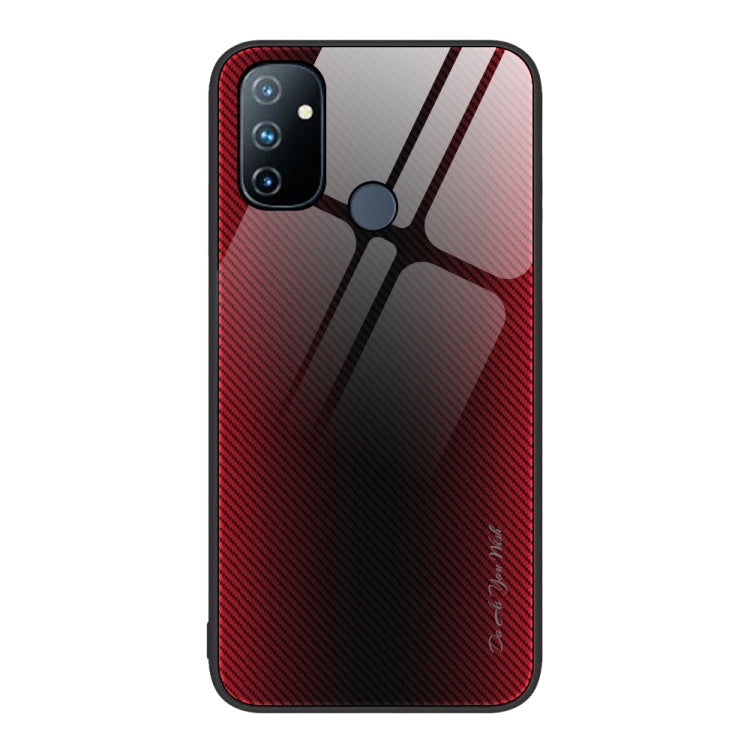 For OnePlus Nord N100 Texture Gradient Glass TPU Phone Case